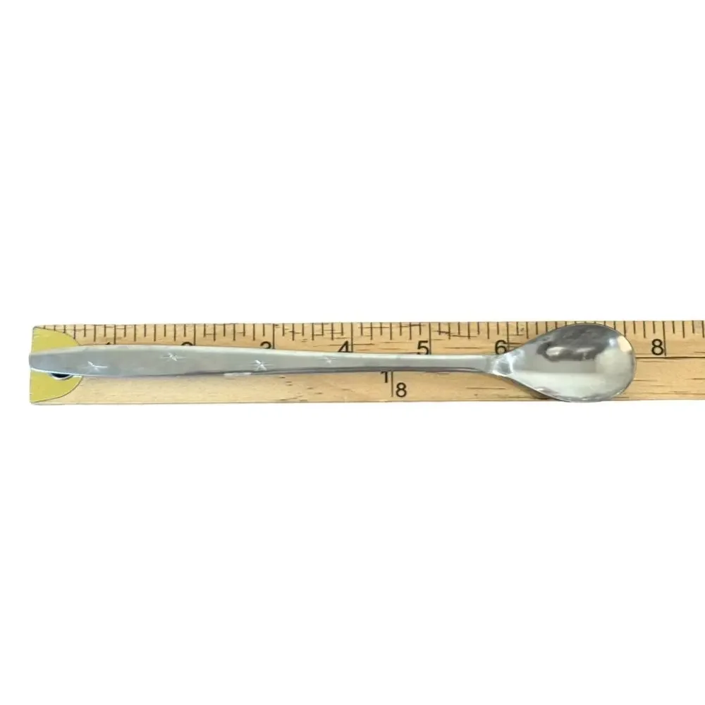 Vintage 4 Star Atomic Starburst MCM Stainless Steel‎ Ice Tea Spoon Japan 7.5